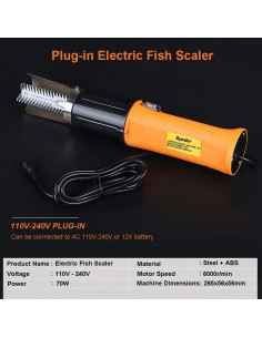 Removedor de Escamas de Pescado Eléctrico Speder 72W Impermeable 2