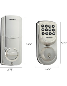 Cerradura Electrónica Sin Llave Neiko 52909A, Plata Cepillada, 100 Códigos 2