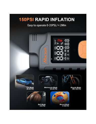 Arrancador de Salto Macson M180 1500A con Compresor 150PSI