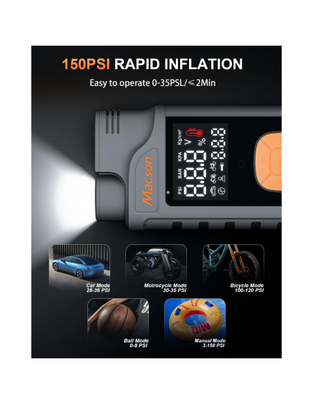 Arrancador de Salto Macson M180 1500A con Compresor 150PSI