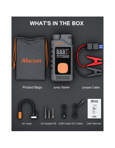 Arrancador de Salto Macson M180 1500A con Compresor 150PSI