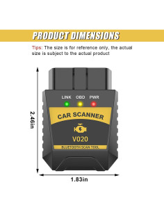 Lector de Escáner OBD2 ZIMISI Inalámbrico Bluetooth para Coche 2
