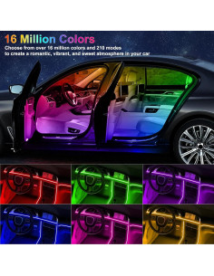 Luces Interiores de Acrílico QVEVDACAR 10 en 1 USB Multicolor 2