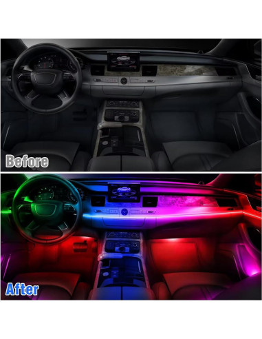 Luces Interiores de Acrílico QVEVDACAR 10 en 1 USB Multicolor