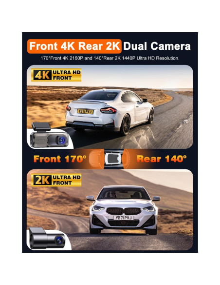 Cámara Dash Doble 4K+2K CAMBLO con Pantalla de 3.2"