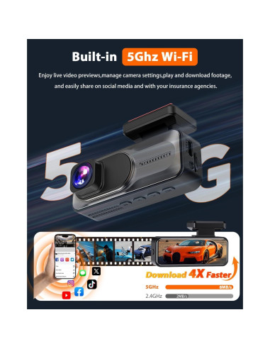 Cámara Dash Doble 4K+2K CAMBLO con Pantalla de 3.2"