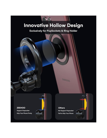 Soporte Magnético para Teléfono en Coche ZEEHOO - Negro Soporte Magnético para Teléfono en Coche ZEEHOO - Negro