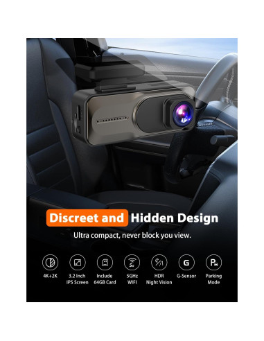 Cámara Dash Doble 4K+2K CAMBLO con Pantalla de 3.2"
