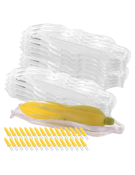 16 Platos de Plástico Transparentes LOPYXBR para Mazorcas