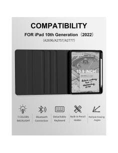 Funda con Teclado Inalámbrico Aoub para iPad 11" y 10" Gen 2