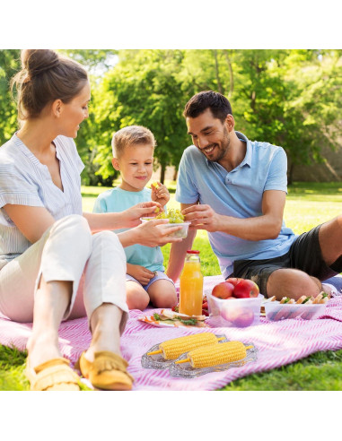 16 Platos de Plástico Transparentes LOPYXBR para Mazorcas