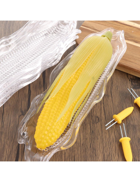 16 Platos de Plástico Transparentes LOPYXBR para Mazorcas