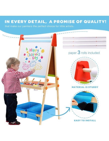 Caballete de Arte Ajustable BPMFKID J23B05 para Niños