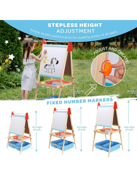 Caballete de Arte Ajustable BPMFKID J23B05 para Niños