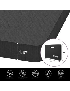 Almohadilla de Rodillas Fitply Negra 43.7x27.9cm Antideslizante 2