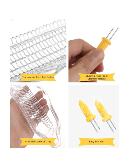 16 Platos de Plástico Transparentes LOPYXBR para Mazorcas