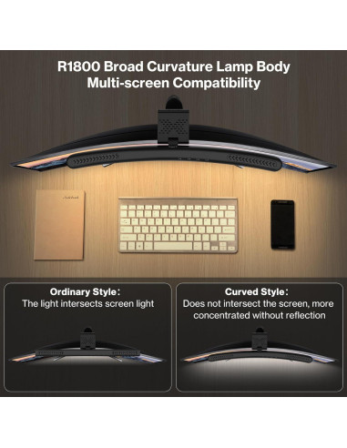 Barra de Luz LED para Monitor Laliled Curvada 39cm USB-C