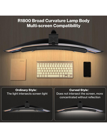 Barra de Luz LED para Monitor Laliled Curvada 39cm USB-C