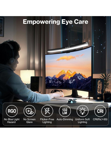 Barra de Luz LED para Monitor Laliled Curvada 39cm USB-C