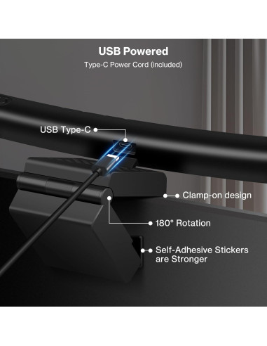 Barra de Luz LED para Monitor Laliled Curvada 39cm USB-C