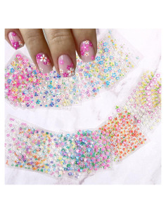 30 Hojas Calcomanías de Uñas 3D Autoadhesivas BSBTBZ Flores