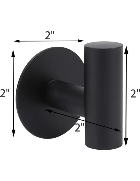 Juego de Accesorios de Baño TocTen con Barra y Ganchos Negro Mate