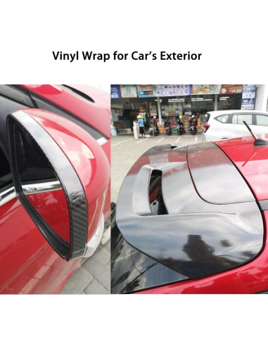 Vinilo de fibra de carbono USSDE 6D negro brillante 30.48x304.8cm