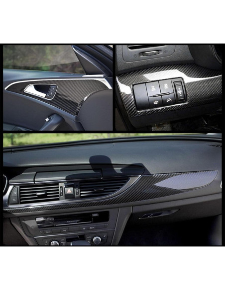 Vinilo de fibra de carbono USSDE 6D negro brillante 30.48x304.8cm