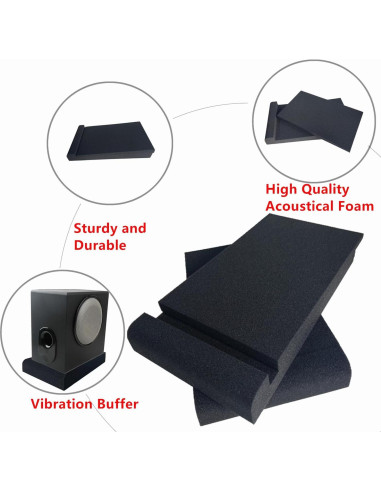 Almohadillas de Aislamiento Acústico Goldhik 28x19cm para Monitores