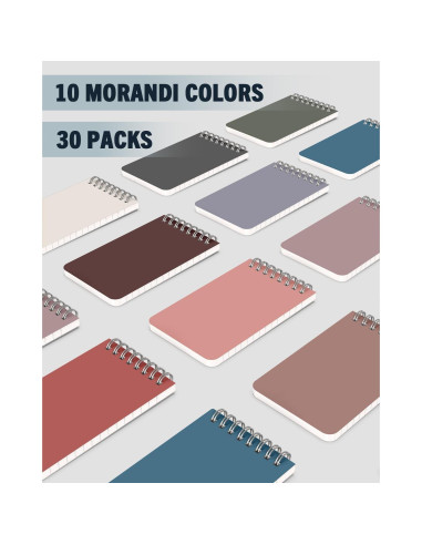 Cuadernos Espirales Dynta 3x5" en 10 Colores Morandi - 30 Paquetes