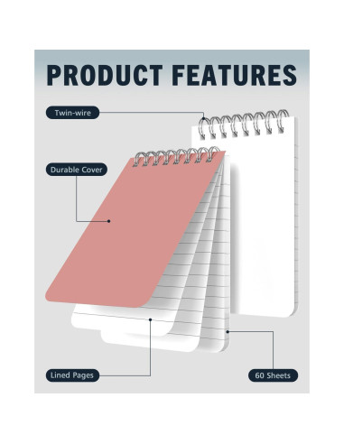 Cuadernos Espirales Dynta 3x5" en 10 Colores Morandi - 30 Paquetes