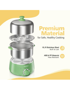 Cocinero de Huevos Duro CACHOO Verde Retro 14 Huevos 350W 2