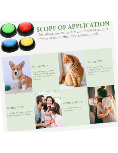 4 Botones de Comunicación para Perros Toddmomy - Juguete Interactivo