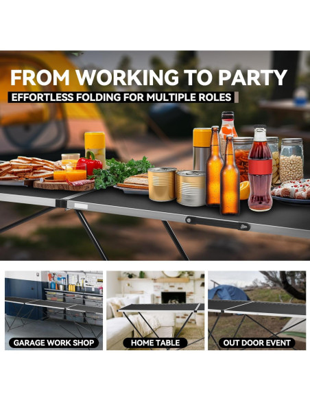 Mesa Plegable de Aluminio Auto Dynasty 198x60cm 30kg