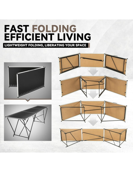 Mesa Plegable de Aluminio Auto Dynasty 198x60cm 30kg