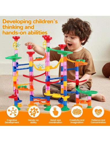 Pista de Canicas LESSETI 133 Piezas Juguete Educativo STEM