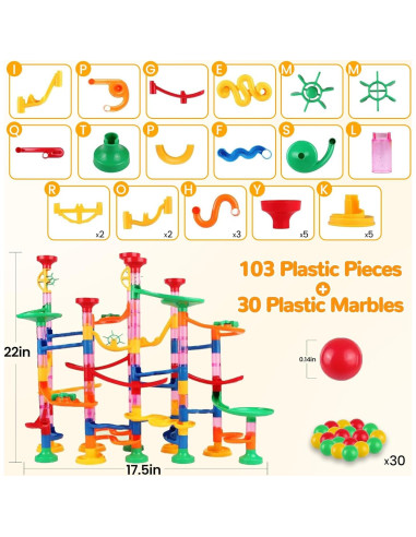Pista de Canicas LESSETI 133 Piezas Juguete Educativo STEM