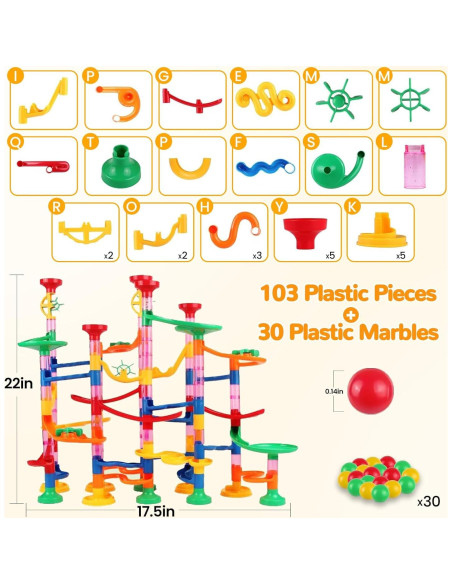 Pista de Canicas LESSETI 133 Piezas Juguete Educativo STEM