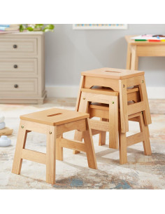 Juego de 4 Taburetes de Madera Melissa & Doug - Natural 2