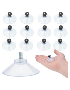 Ventosas de 40 mm AccEncyc con Tornillos - 12 Pcs Negras