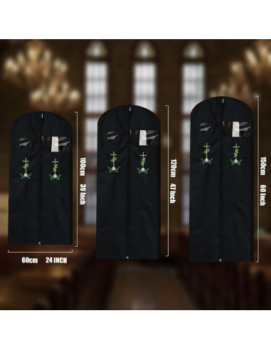 Bolsa para Prendas Clergyman BOPBPO 60cm Negro con Bordado
