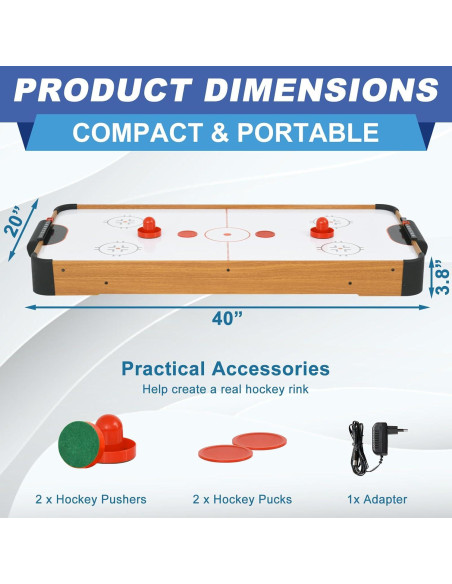 Mesa de Hockey de Aire RAYKEEP 101.6x50.8cm Madera Clara