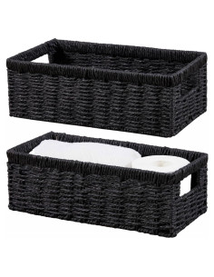 Cesta de Almacenamiento Vagusicc - Juego de 2, Negro, 36.2x15.9x12.1 cm