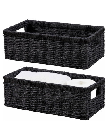 Cesta de Almacenamiento Vagusicc - Juego de 2, Negro, 36.2x15.9x12.1 cm