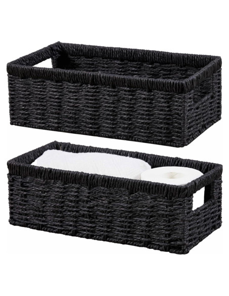 Cesta de Almacenamiento Vagusicc - Juego de 2, Negro, 36.2x15.9x12.1 cm