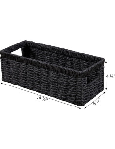 Cesta de Almacenamiento Vagusicc - Juego de 2, Negro, 36.2x15.9x12.1 cm 2