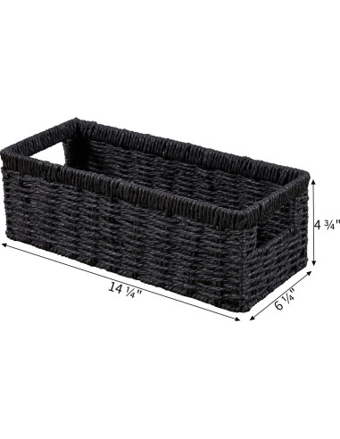 Cesta de Almacenamiento Vagusicc - Juego de 2, Negro, 36.2x15.9x12.1 cm