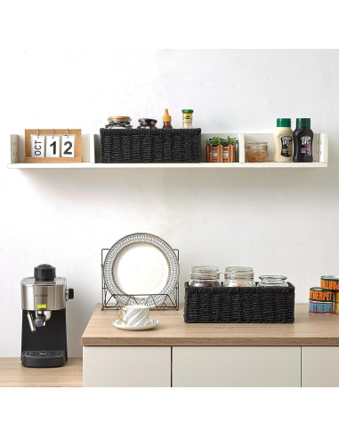 Cesta de Almacenamiento Vagusicc - Juego de 2, Negro, 36.2x15.9x12.1 cm