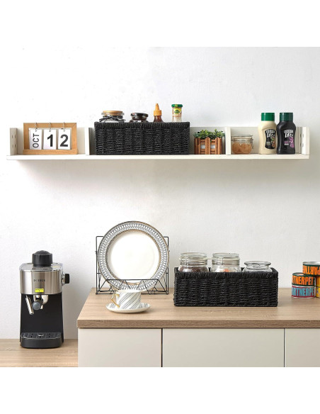 Cesta de Almacenamiento Vagusicc - Juego de 2, Negro, 36.2x15.9x12.1 cm