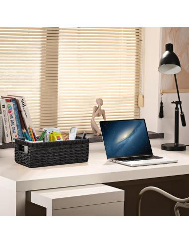 Cesta de Almacenamiento Vagusicc - Juego de 2, Negro, 36.2x15.9x12.1 cm